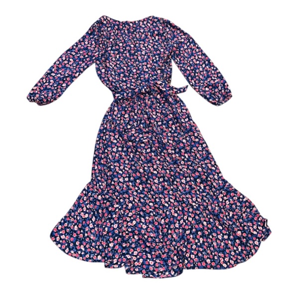 NWOT J. Crew Tie-waist midi dress in dotted floral pattern Size 0 A-Line - Picture 4 of 16